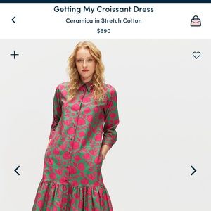 La DoubleJ pink and green midi dress
